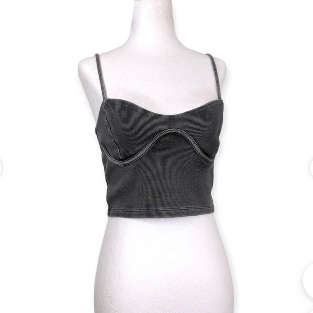 Structured Ribbed Tank Top, Corset Style - Picture 3 of 4